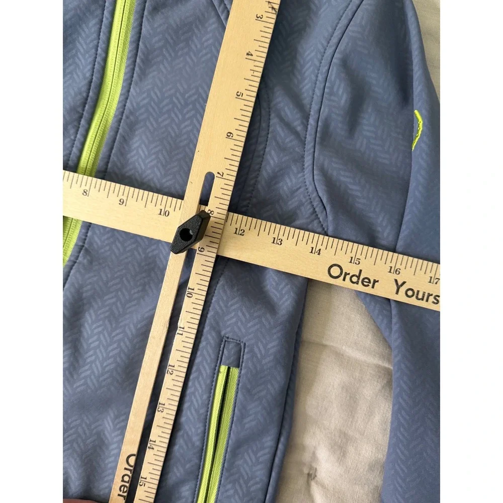 Kerrits Kids Small 5/6 Grey Herringbone Equestrian Riding Jacket Zip Warm Hood